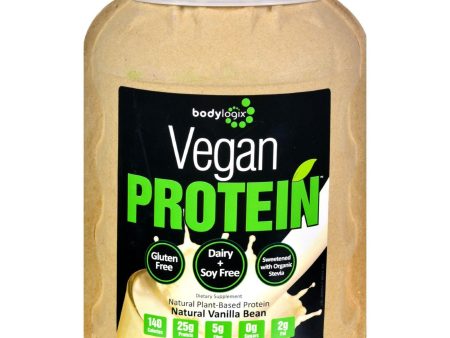 Bodylogix Protein Powder - Vegan Plant Based - Vanilla Bean - 1.85 Lb For Sale