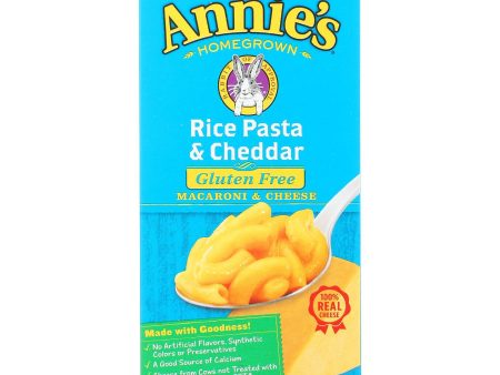 Annie s Homegrown Gluten Free Rice Pasta And Cheddar Mac And Cheese - Case Of 12 - 6 Oz. Discount