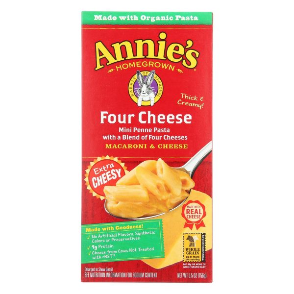 Annie s Homegrown Four Cheese Macaroni And Cheese - Case Of 12 - 5.5 Oz. Discount