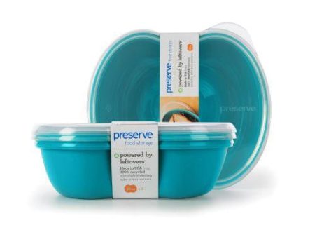 Preserve Small Square Food Storage Container - Aqua - 2 Pack Cheap