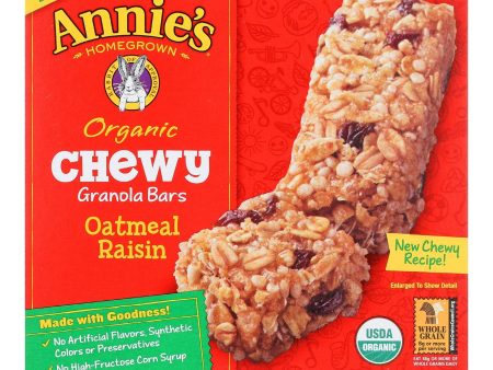 Annie s Homegrown Organic Chewy Granola Bars Oatmeal Raisin - Case Of 12 - 5.34 Oz. Hot on Sale