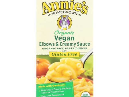 Annie s Homegrown Organic Gluten Free Vegan Elbows And Creamy Sauce Rice Pasta Dinner - Case Of 12 - 6 Oz. Fashion