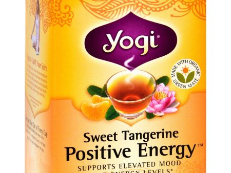 Yogi Positive Energy Herbal Tea Sweet Tangerine - 16 Tea Bags - Case Of 6 Online now