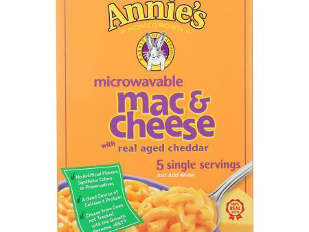 Annie s Homegrown Microwavable Mac And Cheese With Real Aged Cheddar - Case Of 6 - 10.7 Oz. Sale