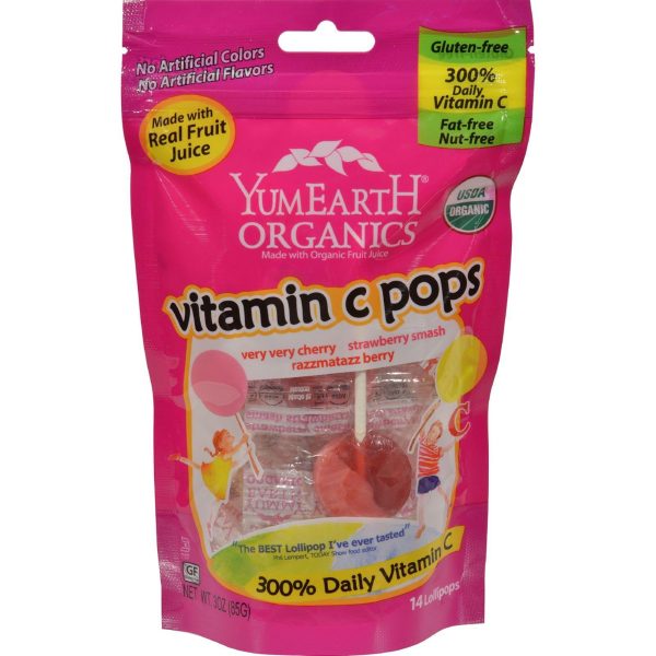 Yummy Earth Organic Vitamin C Pops - 3 Oz - Case Of 6 For Sale