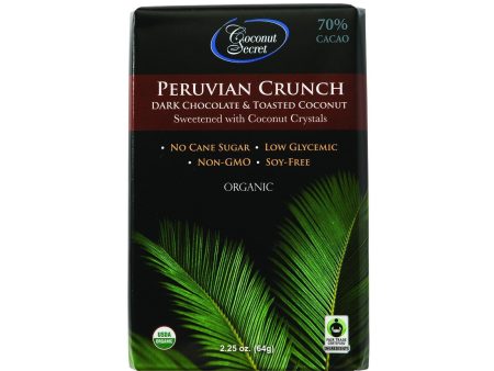 Coconut Secret Organic Chocolate Crunch Bar - Peruvian Dark Chocolate Crunch - Case Of 12 - 2.25 Oz Bars Online Sale