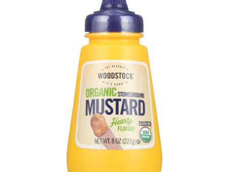 Woodstock Mustard - Organic - Stoneground - 8 Oz - Case Of 12 Online now