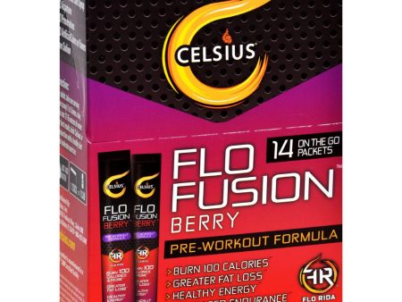 Celsius Flo Fusion - Powder Sticks - Berry - 14 Packets Discount