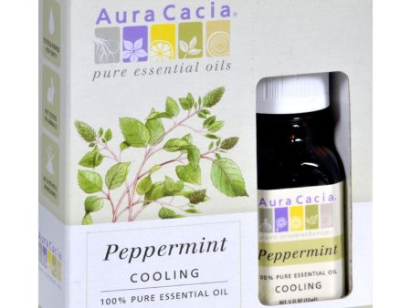 Aura Cacia Peppermint Pure Essential Oil - 0.5 Fl Oz - Case Of 3 Online Sale