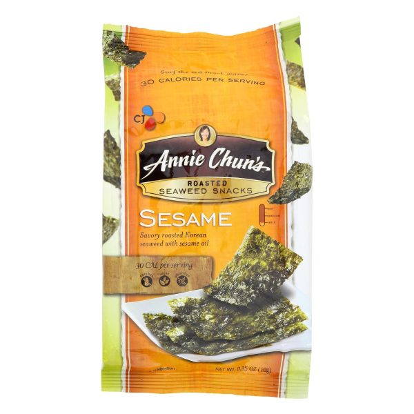 Annie Chun s Seaweed Snacks Roasted Sesame - Case Of 12 - 0.35 Oz. on Sale