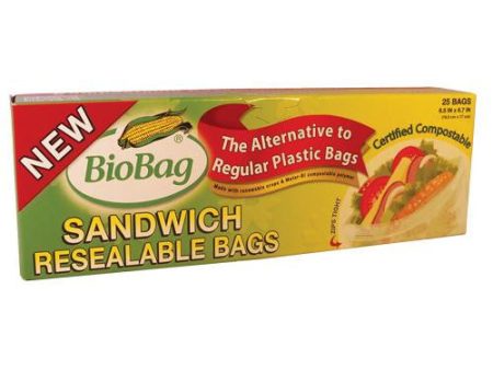 Biobag Resealable Sandwich Bags - Case Of 12 - 25 Count Online now