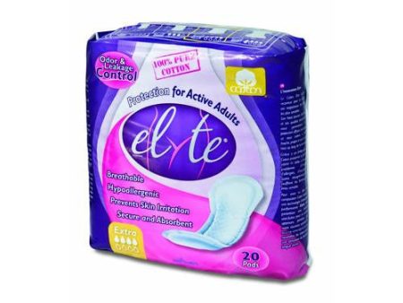 Elyte Light Cotton Incontinence Pads - Extra - 5 In X 13 In - 20 Pack Cheap