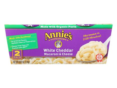 Annie s Homegrown White Cheddar Microwavable Macaroni And Cheese Cup - Case Of 6 - 4.02 Oz. Online Sale