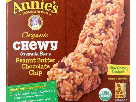 Annie s Homegrown Organic Chewy Granola Bars Peanut Butter Chocolate Chip - Case Of 12 - 5.34 Oz. Online