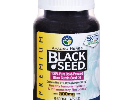 Amazing Herbs Black Seed Black Cumin Seed Oil - 90 Softgels For Sale