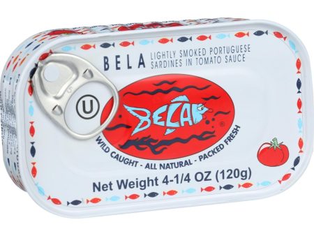 Bela-olhao Sardines In Tomato Sauce - 4.25 Oz - Case Of 12 on Sale