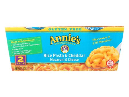 Annie s Homegrown Gluten Free Rice Pasta And Cheddar Microwavable Macaroni And Cheese Cup - Case Of 6 - 4.02 Oz. Fashion