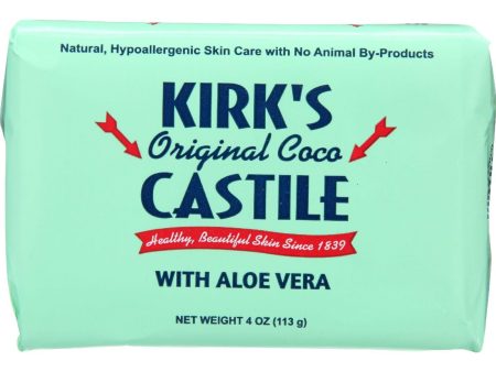 Kirks Natural Bar Soap - Coco Castile - Aloe Vera - 4 Oz - 1 Each Hot on Sale