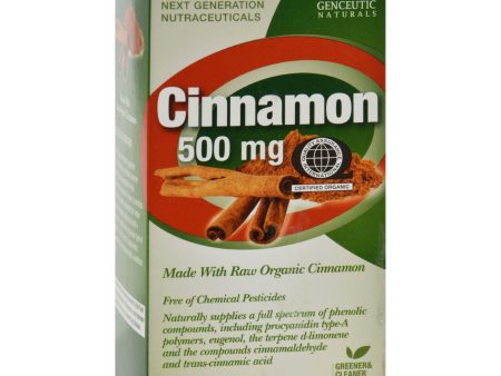 Genceutic Naturals Organic Cinnamon - 500 Mg - 60 Capsules on Sale