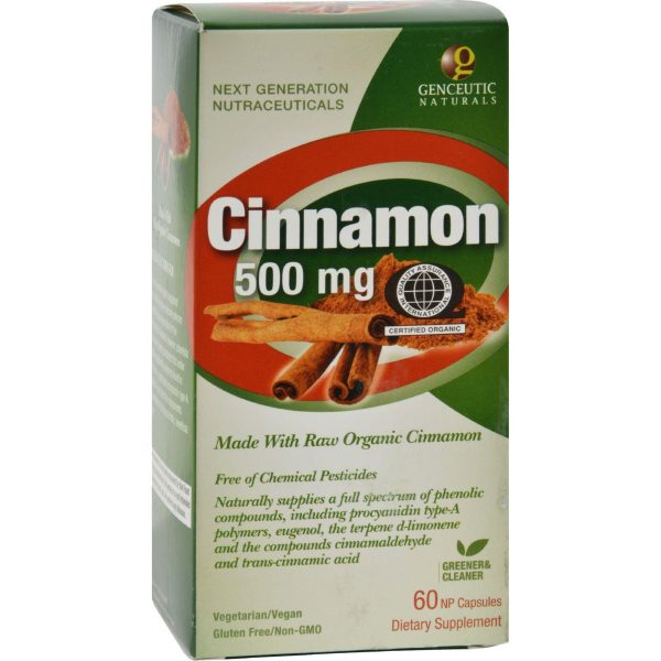 Genceutic Naturals Organic Cinnamon - 500 Mg - 60 Capsules on Sale