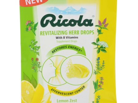 Ricola Herb Drops - Revitilizing - Lemon Zest - 18 Count - 1 Case on Sale