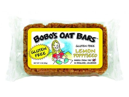 Bobo s Oat Bars - All Natural - Gluten Free - Lemon Poppyseed - 3 Oz Bars - Case Of 12 For Discount