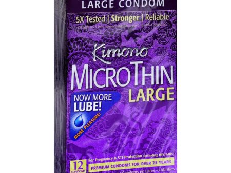 Mayer Laboratories Kimono Microthin Lubricated Latex Condoms Large - 12 Condoms Online Hot Sale