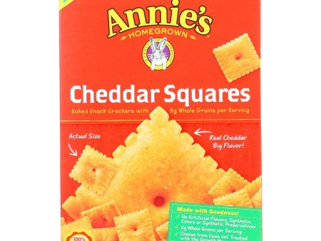 Annie s Homegrown Cheddar Squares Baked Snack Crackers - Case Of 12 - 7.5 Oz. For Cheap