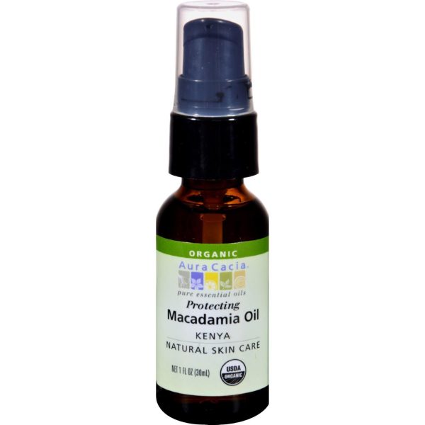 Aura Cacia Macadamia Skin Care Oil Certified Organic - 1 Fl Oz For Sale