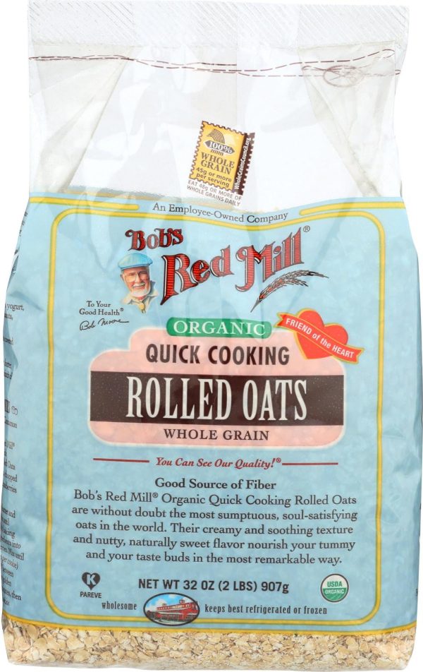 Bob s Red Mill Organic Quick Cooking Rolled Oats - 32 Oz - Case Of 4 Online now