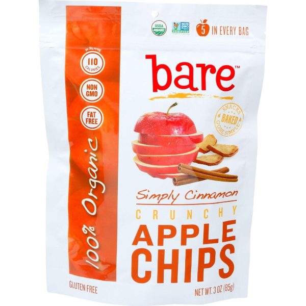 Bare Fruit Apple Chips - Organic - Crunchy - Simply Cinnamon - 3 Oz - Case Of 12 Fashion